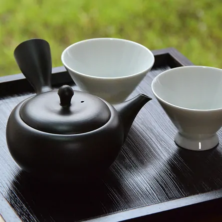 高資 黒曜急須 大 急須 横手急須 - Sazen Tea