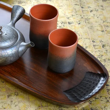 古代菊彫コーヒートレー