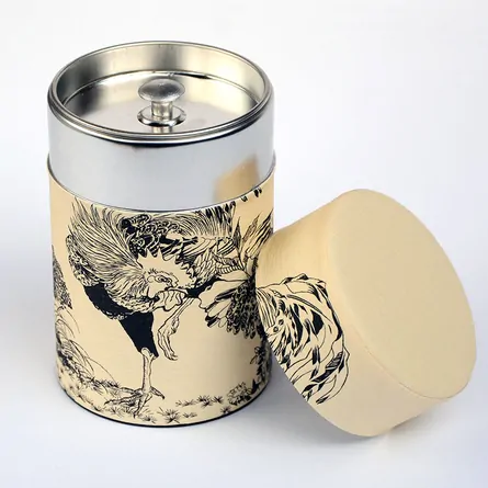 茶缶　琳派　鶏