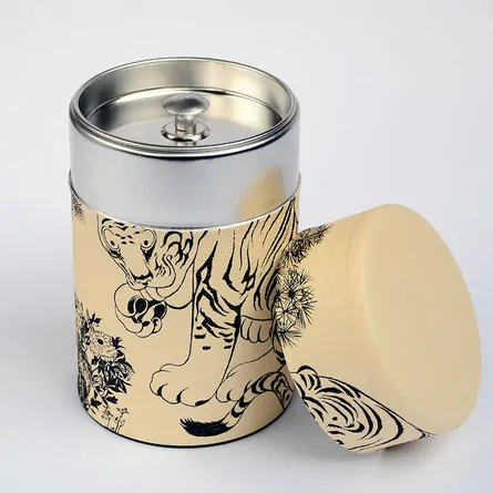 Rinpa Tiger Tea Caddy