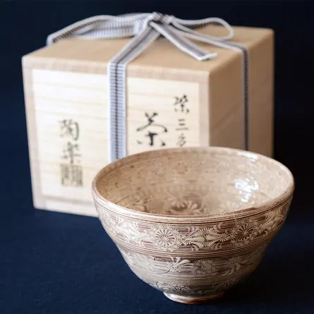 Murasaki Mishima Idogata Chawan