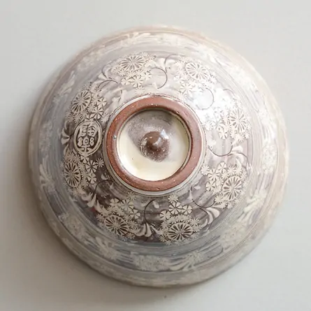 Murasaki Mishima Idogata Chawan