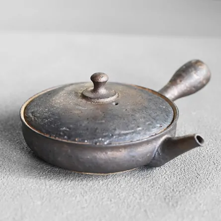 淳蔵 黒金彩極平急須