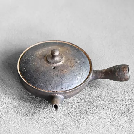 淳蔵 黒金彩極平急須