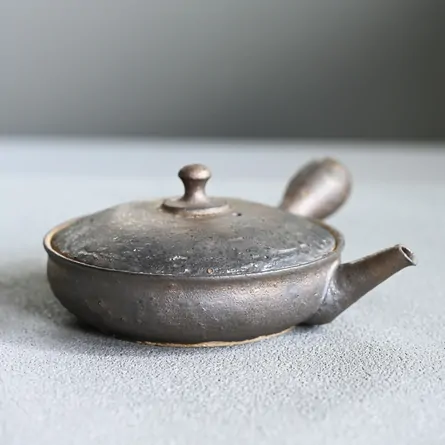 淳蔵 黒金彩極平急須