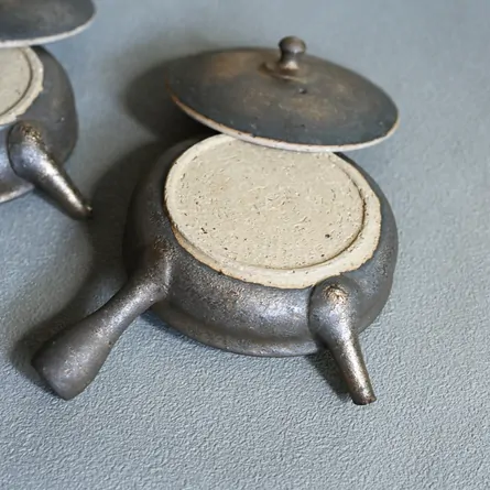 淳蔵 黒金彩極平急須