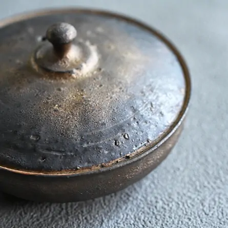 淳蔵 黒金彩極平急須