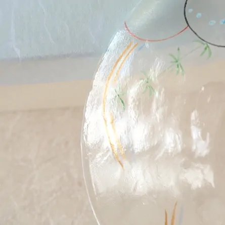 Glass Hira Chawan Uchiwa Kingyo