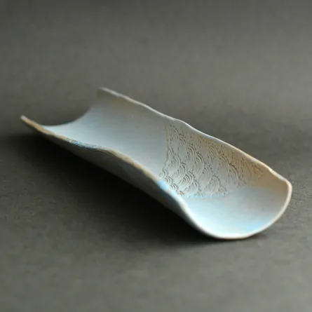 甚秋空色青海波茶則