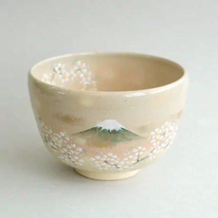 茶碗 乾山 富士に桜