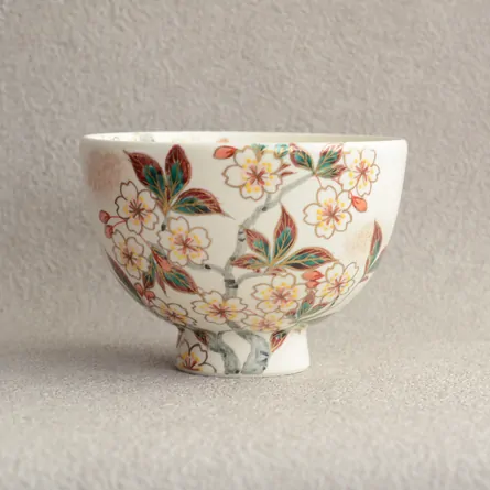 茶碗白釉桜