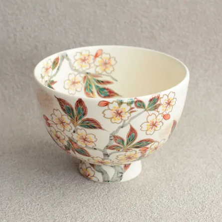 茶碗白釉桜