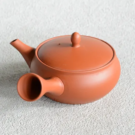 玉光 朱泥平袋型急須
