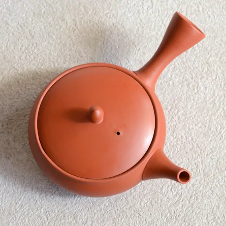 玉光 朱泥平袋型急須