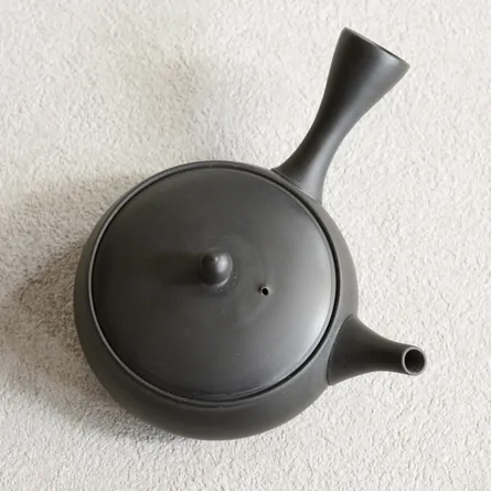 玉光黒泥平袋型急須