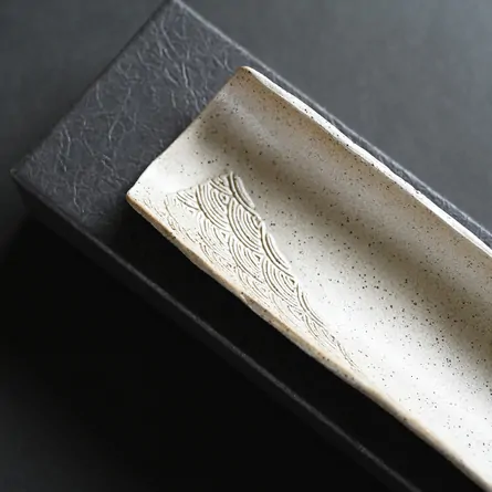 甚秋白泥青海波茶則