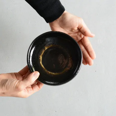 黒楽　馬盥茶碗　松楽