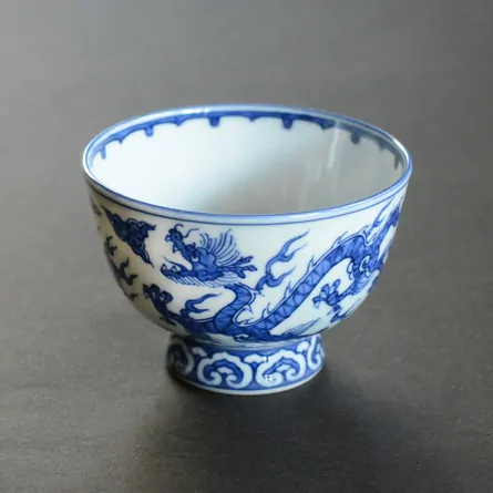 青華双龍紋 煎茶碗