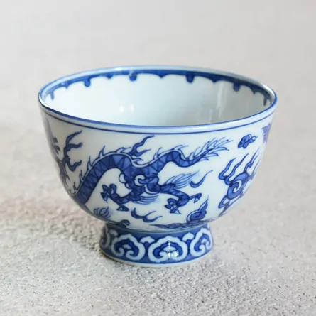 青華双龍紋 煎茶碗