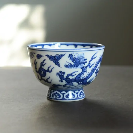 青華双龍紋 煎茶碗