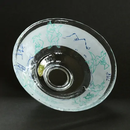 Glass Hira Chawan Chōjūgiga