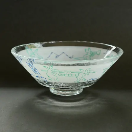 Glass Hira Chawan Chōjūgiga