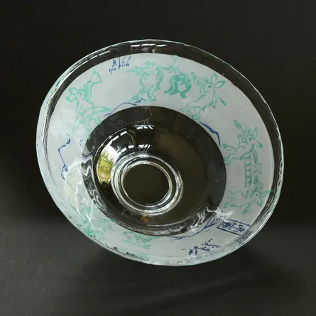 Glass Hira Chawan Chōjūgiga