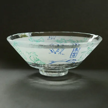 Glass Hira Chawan Chōjūgiga