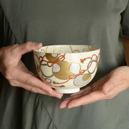 茶碗　色絵　六瓢