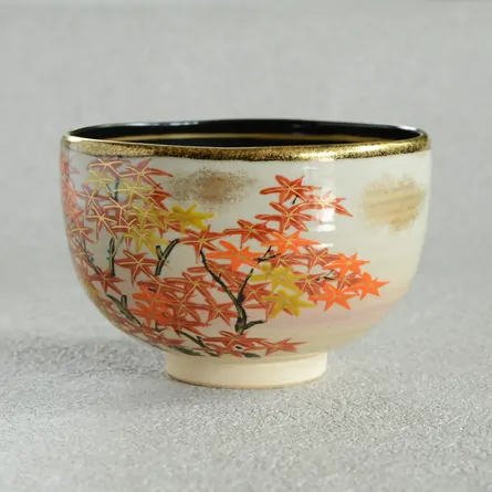 茶碗 乾山 内黒 嵯峨野紅葉