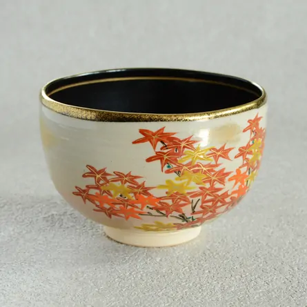 茶碗 乾山 内黒 嵯峨野紅葉