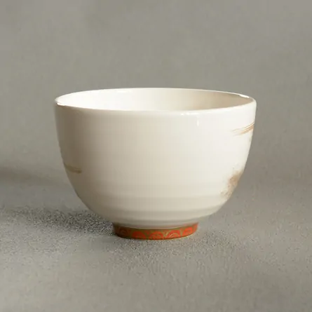 茶碗 善高 白釉 赤富士に昇り龍