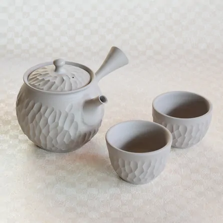 Kenji Carved Gray Teaset