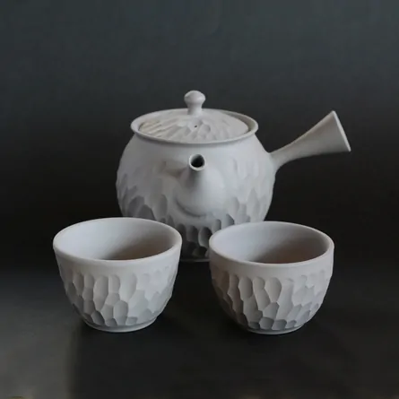 Kenji Carved Gray Teaset
