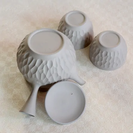 Kenji Carved Gray Teaset