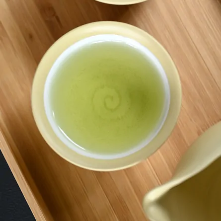 高資アイボリー 煎茶セット