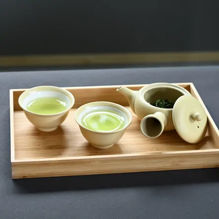 高資アイボリー 煎茶セット