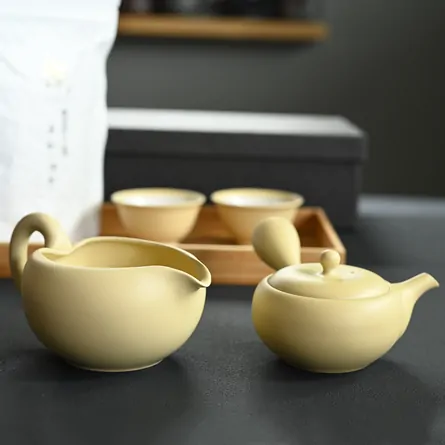 高資アイボリー 煎茶セット