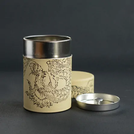 茶缶 琳派 龍 茶道具 茶筒 & 茶入 - Sazen Tea