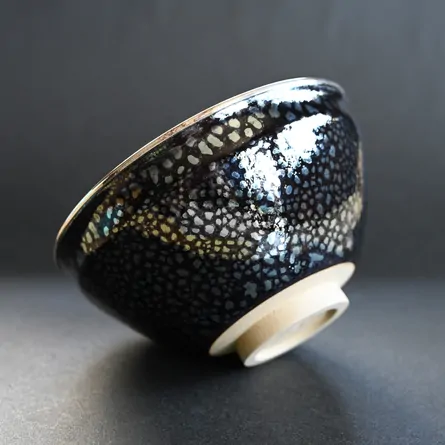 本銀覆輪巻 油滴天目茶碗