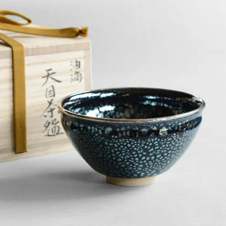 本銀覆輪巻 油滴天目茶碗