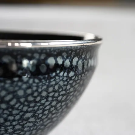 本銀覆輪巻 油滴天目茶碗