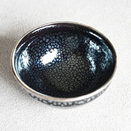 本銀覆輪巻 油滴天目茶碗