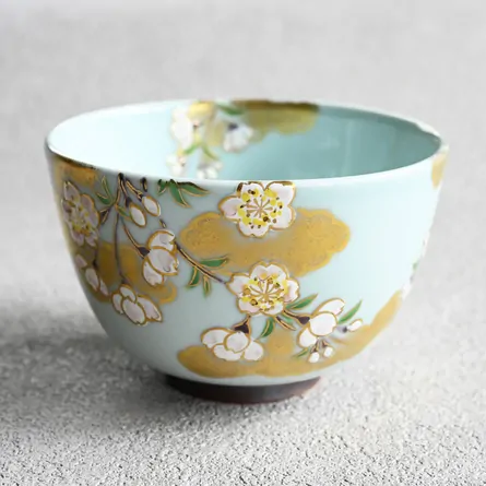 青磁茶碗 常照皇寺 九重桜