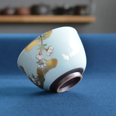 青磁茶碗 常照皇寺 九重桜