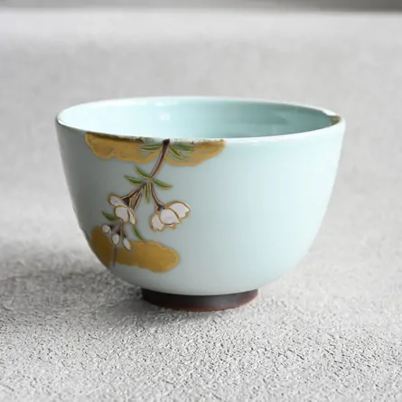 青磁茶碗 常照皇寺 九重桜