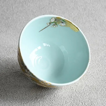 青磁茶碗 常照皇寺 九重桜