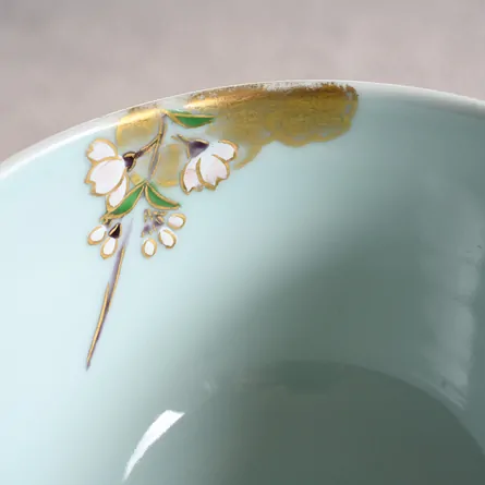 青磁茶碗 常照皇寺 九重桜