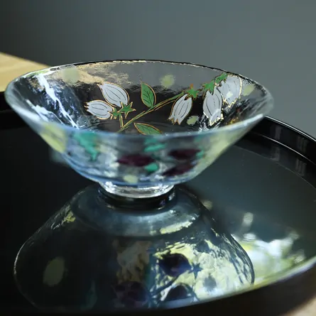 Glass Hira Chawan Hotarubukuro ni Hotaru