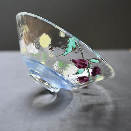 Glass Hira Chawan Hotarubukuro ni Hotaru